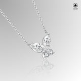 Schmetterlingshalskette mit Zirkonsteinen Für Damen 925er Silber mit Anhänger  - Weiß