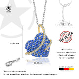 Herzanhänger mit Steinen Für Damen 925er Silber mit Anhänger - Blau