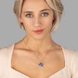 Herzanhänger mit Steinen Für Damen 925er Silber mit Anhänger - Blau
