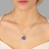 Herzanhänger mit Steinen Für Damen 925er Silber mit Anhänger - Blau
