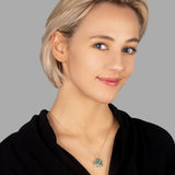 Herzanhänger mit Steinen Für Damen 925er Silber mit Anhänger - Grün