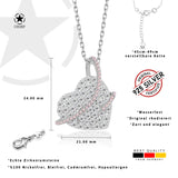 Herzanhänger mit Steinen Für Damen 925er Silber mit Anhänger - Rosa