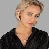 Herzanhänger mit Steinen Für Damen 925er Silber mit Anhänger - Rosa