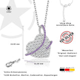 Herzanhänger mit Steinen Für Damen 925er Silber mit Anhänger - Violett-Silber