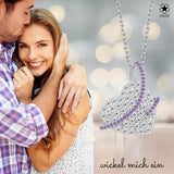 Herzanhänger mit Steinen Für Damen 925er Silber mit Anhänger - Violett-Silber