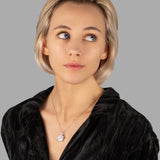 Herzanhänger mit Steinen Für Damen 925er Silber mit Anhänger - Violett-Silber