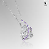 Herzanhänger mit Steinen Für Damen 925er Silber mit Anhänger - Violett-Silber