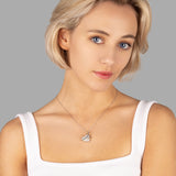 Herzanhänger mit Steinen Für Damen 925er Silber mit Anhänger - Blau-Gold