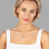 Herzanhänger mit Steinen Für Damen 925er Silber mit Anhänger - Blau-Gold