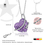 Herzanhänger mit Steinen Für Damen 925er Silber mit Anhänger - Violett