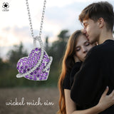 Herzanhänger mit Steinen Für Damen 925er Silber mit Anhänger - Violett