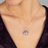 Herzanhänger mit Steinen Für Damen 925er Silber mit Anhänger - Violett