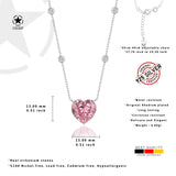 Zirkon Herz Halskette Für Damen 925er Silber mit Anhänger - Rosa
