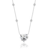 Zirkon Herz Halskette Für Damen 925er Silber mit Anhänger - Weiß