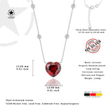 Zirkon Herz Halskette Für Damen 925er Silber mit Anhänger - Rot