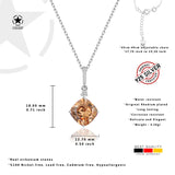 Silberkette mit Zirkonsteinen Für Damen 925er Silber mit Anhänger - Orange