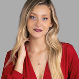 Silberkette mit Zirkonsteinen Für Damen 925er Silber mit Anhänger - Orange