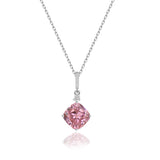 Silberkette mit Zirkonsteinen Für Damen 925er Silber mit Anhänger - Rosa