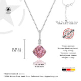 Silberkette mit Zirkonsteinen Für Damen 925er Silber mit Anhänger - Rosa