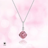 Silberkette mit Zirkonsteinen Für Damen 925er Silber mit Anhänger - Rosa