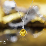 Silberkette mit Zirkonsteinen Für Damen 925er Silber mit Anhänger - Gelb