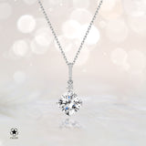 Silberkette mit Zirkonsteinen Für Damen 925er Silber mit Anhänger - Weiß