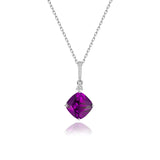 Silberkette mit Zirkonsteinen Für Damen 925er Silber mit Anhänger - Violett