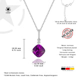 Silberkette mit Zirkonsteinen Für Damen 925er Silber mit Anhänger - Violett