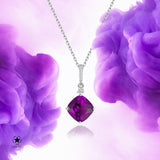 Silberkette mit Zirkonsteinen Für Damen 925er Silber mit Anhänger - Violett