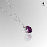 Silberkette mit Zirkonsteinen Für Damen 925er Silber mit Anhänger - Violett