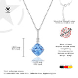 Silberkette mit Zirkonsteinen Für Damen 925er Silber mit Anhänger - Blau