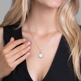Herz Halskette Emaille Für Damen 925er Silber mit Anhänger - Weiß