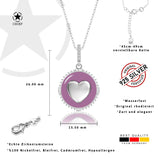 Herz Halskette Emaille Für Damen 925er Silber mit Anhänger - Pastell-Lila