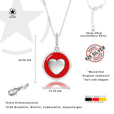 Herz Halskette Emaille Für Damen 925er Silber mit Anhänger - Rot