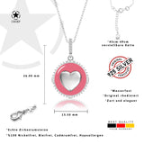 Herz Halskette Emaille Für Damen 925er Silber mit Anhänger - Rosa