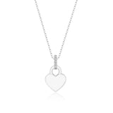 Mini Herz Halskette Emaille Für Damen 925er Silber mit Anhänger - Weiß