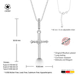 Kreuz Halskette mit Zirkonsteinen Für Damen 925er Silber mit Anhänger