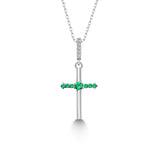 Kreuz Halskette mit Zirkonsteinen Für Damen 925er Silber mit Anhänger