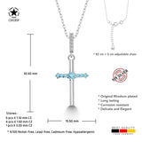 Kreuz Halskette mit Zirkonsteinen Für Damen 925er Silber mit Anhänger