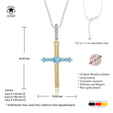 Kreuz Halskette mit Zirkonsteinen Für Damen 925er Silber mit Anhänger