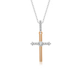 Kreuz Halskette mit Zirkonsteinen Für Damen 925er Silber mit Anhänger