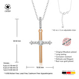 Kreuz Halskette mit Zirkonsteinen Für Damen 925er Silber mit Anhänger