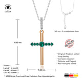 Kreuz Halskette mit Zirkonsteinen Für Damen 925er Silber mit Anhänger