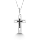 Kreuz Halskette mit Zirkonsteinen Für Damen 925er Silber mit Anhänger