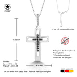 Kreuz Halskette mit Zirkonsteinen Für Damen 925er Silber mit Anhänger