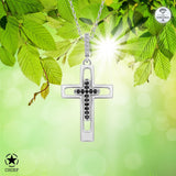 Kreuz Halskette mit Zirkonsteinen Für Damen 925er Silber mit Anhänger