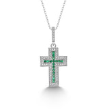 Kreuz Halskette mit Zirkonsteinen Für Damen 925er Silber mit Anhänger