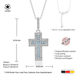 Kreuz Halskette mit Zirkonsteinen Für Damen 925er Silber mit Anhänger