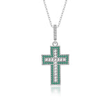 Kreuz Halskette mit Zirkonsteinen Für Damen 925er Silber mit Anhänger
