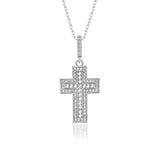 Kreuz Halskette mit Zirkonsteinen Für Damen 925er Silber mit Anhänger